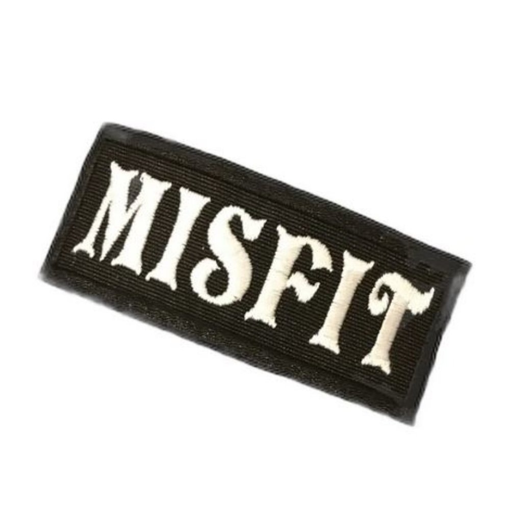 Knickname Patch fun patch/emblem white lettering embroidered on black ba…